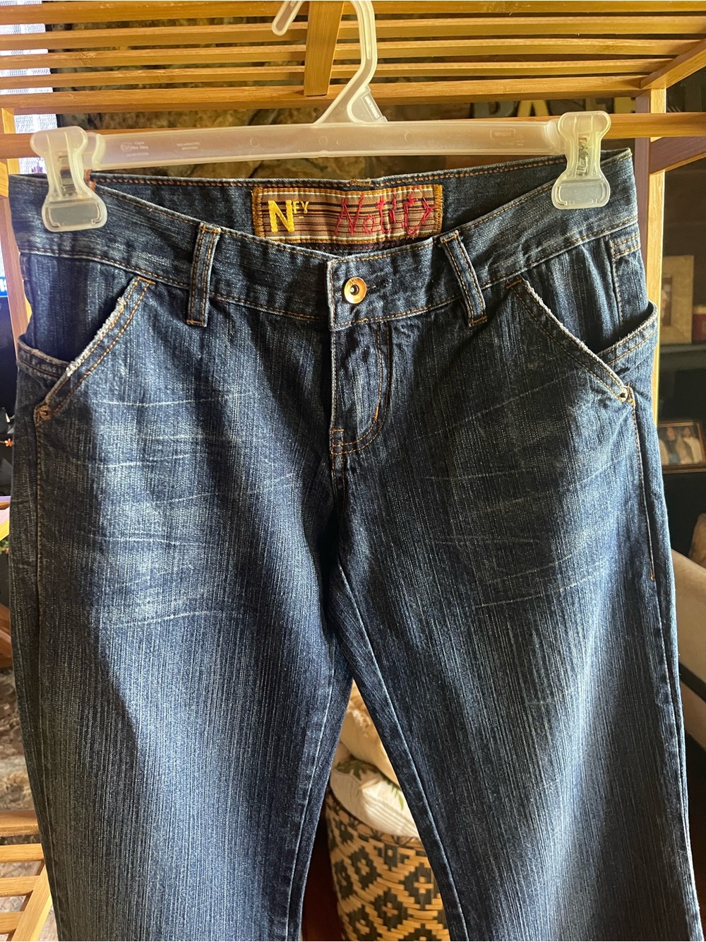 Women's Straight Leg Jeans in Dark Blue by NY Modish
